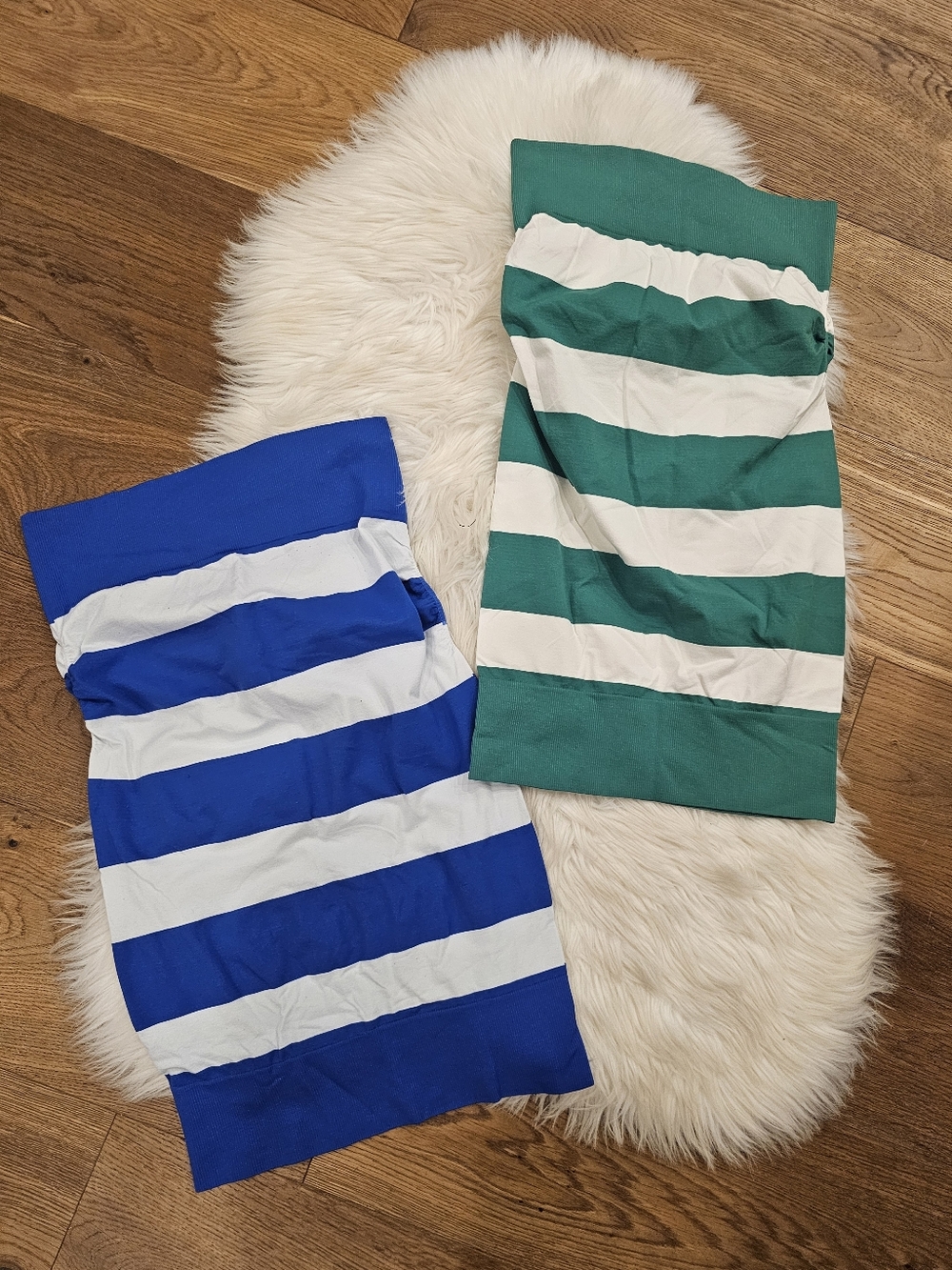 Vintage Striped Tube Top - Blue & Green Options